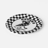 Gepersonaliseerde retro ijshockey verjaardagsfeest papieren bordje (Gekanteld)