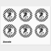 Gepersonaliseerde retro ijshockey verjaardagsfeest ronde sticker (Vel)