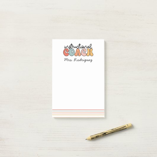 Gepersonaliseerde Retro Instructiecoach Post-it® Notes (Op bureau)