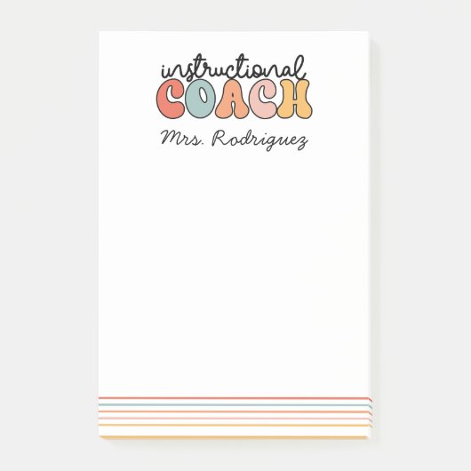 Gepersonaliseerde Retro Instructiecoach Post-it® Notes (Voorkant)