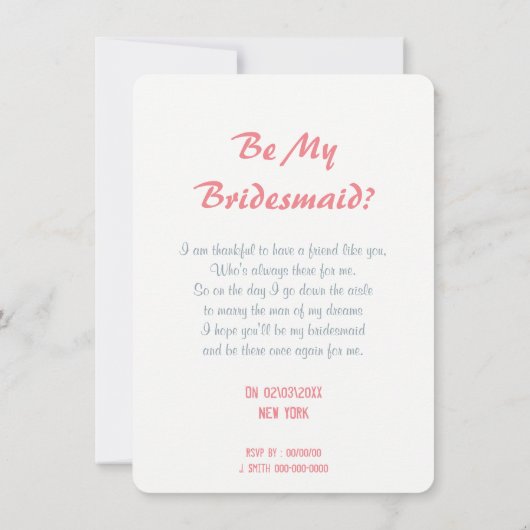 Gepersonaliseerde retro is mijn bruidsmeisje/diens kaart (Achterkant)