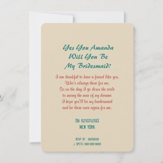 Gepersonaliseerde retro is mijn bruidsmeisje/diens kaart (Achterkant)