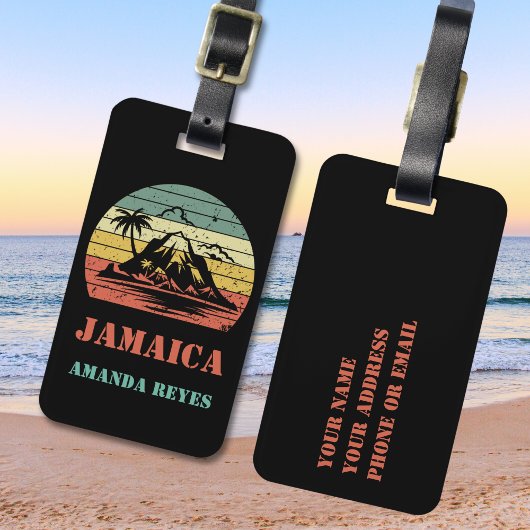 Gepersonaliseerde Retro Jamaica Bagagelabel