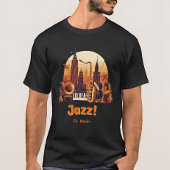 Gepersonaliseerde Retro Jazz stad T-shirt