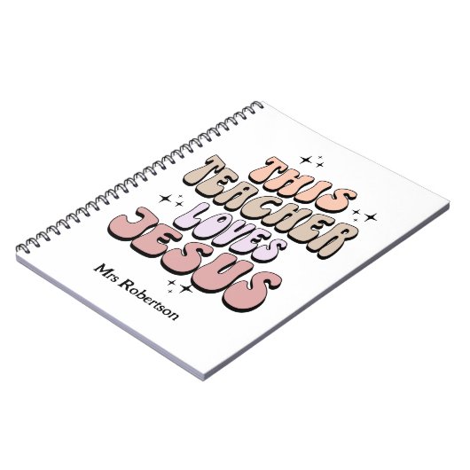 Gepersonaliseerde Retro Jezus leraar waardering Notitieboek (Linkerzijde)