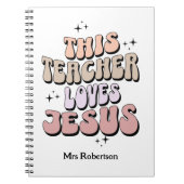 Gepersonaliseerde Retro Jezus leraar waardering Notitieboek (Voorkant)