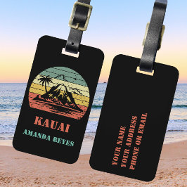 Gepersonaliseerde Retro Kauai Bagagelabel