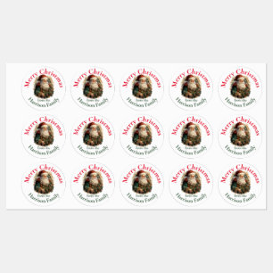 Gepersonaliseerde Retro  kerstkerstwensen Labels