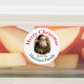 Gepersonaliseerde Retro  kerstkerstwensen Labels (Aangebracht)