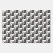 Gepersonaliseerde Retro Kerstmis Winter Sneeuw & B Inpakpapier Vel (Voorkant)