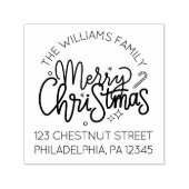 Gepersonaliseerde Retro Kerstretour Adreslabel Zelfinktende Stempel (Design)