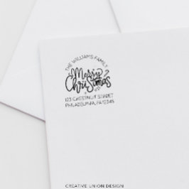 Gepersonaliseerde Retro Kerstretour Adreslabel Zelfinktende Stempel