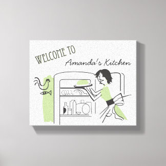 Gepersonaliseerde Retro keuken | Canvas Decor Afdruk