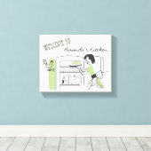 Gepersonaliseerde Retro keuken | Canvas Decor Afdruk (Insitu (Houten vloer))