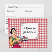 Gepersonaliseerde Retro Lady Wedding Recept Kaart (Voorkant / Achterkant)