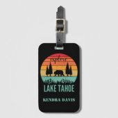 Gepersonaliseerde Retro Lake Tahoe California Souv Bagagelabel (Voorkant (verticaal))