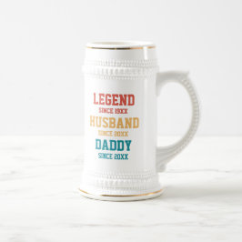 Gepersonaliseerde retro legende man papa cadeau bierpul