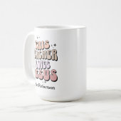 Gepersonaliseerde retro leraar appreciatie koffie  koffiemok (Voorkant links)