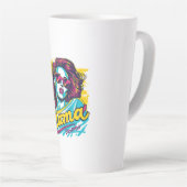 Gepersonaliseerde Retro Mama Pop Art (12) Latte Mo Mok (Rechterhoek)