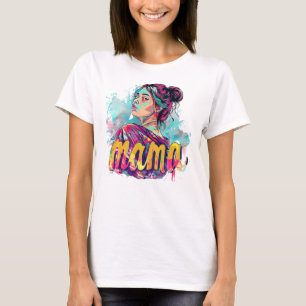 Gepersonaliseerde Retro Mama Pop Art (13) T-shirt
