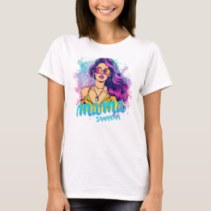 Gepersonaliseerde Retro Mama Pop Art (15) T-shirt