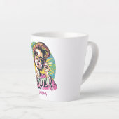 Gepersonaliseerde Retro Mama Pop Art (16) Latte Mo Mok (Rechterhoek)