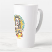 Gepersonaliseerde Retro Mama Pop Art (17) Latte Mo Mok (Rechterhoek)