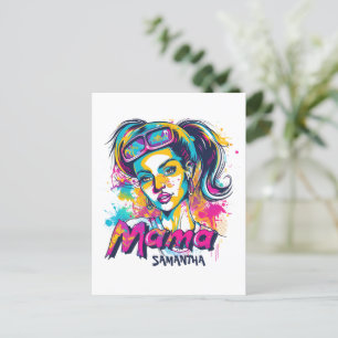 Gepersonaliseerde Retro Mama Pop Art (18) Briefkaa Briefkaart