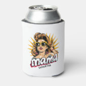 Gepersonaliseerde Retro Mama Pop Art 1 Blikjeskoeler (Blikje Achterkant)