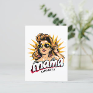 Gepersonaliseerde Retro Mama Pop Art 1 Briefkaart