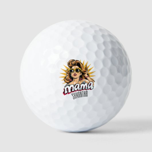 Gepersonaliseerde Retro Mama Pop Art 1 Golfballen (Voorkant)