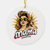 Gepersonaliseerde Retro Mama Pop Art 1 Keramisch Ornament (Voorkant)