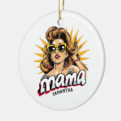 Gepersonaliseerde Retro Mama Pop Art 1 Keramisch Ornament (Links)