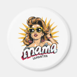 Gepersonaliseerde Retro Mama Pop Art 1 Magneet