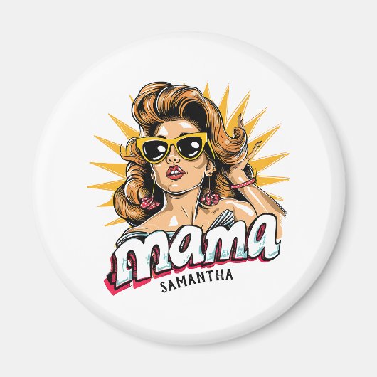 Gepersonaliseerde Retro Mama Pop Art 1 Magneet (Voorkant)