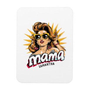 Gepersonaliseerde Retro Mama Pop Art 1 Magneet