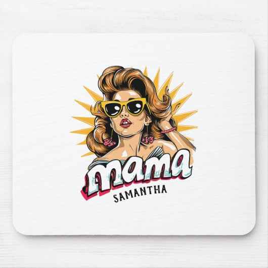 Gepersonaliseerde Retro Mama Pop Art 1 Muismat (Voorkant)