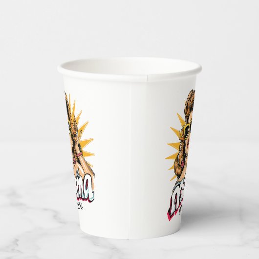 Gepersonaliseerde Retro Mama Pop Art 1 Papieren Bekers (Rechts)