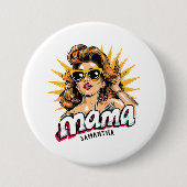 Gepersonaliseerde Retro Mama Pop Art 1 Ronde Button 7,6 Cm (Voorkant)