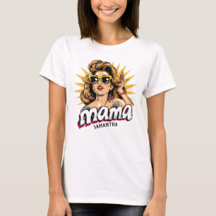 Gepersonaliseerde Retro Mama Pop Art 1 T-shirt