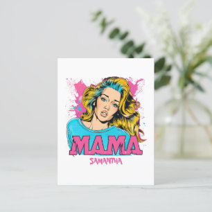 Gepersonaliseerde Retro Mama Pop Art (20) Briefkaa Briefkaart