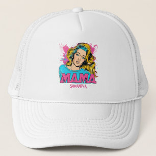 Gepersonaliseerde Retro Mama Pop Art (20) Trucker Pet