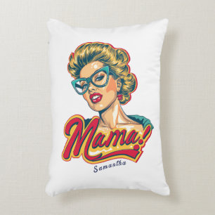 Gepersonaliseerde Retro Mama Pop Art 2 Accent Kussen