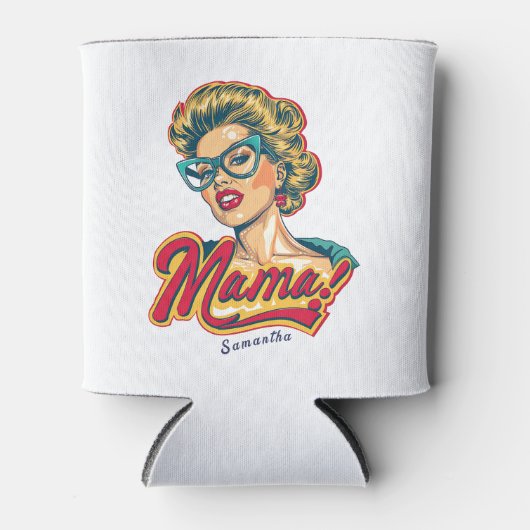 Gepersonaliseerde Retro Mama Pop Art 2 Blikjeskoeler (Voorkant)