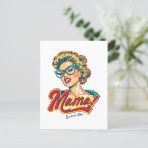 Gepersonaliseerde Retro Mama Pop Art 2 Briefkaart