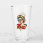 Gepersonaliseerde Retro Mama Pop Art 2 Glas (Voorkant)