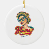 Gepersonaliseerde Retro Mama Pop Art 2 Keramisch Ornament (Achterkant)