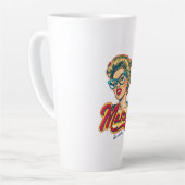 Gepersonaliseerde Retro Mama Pop Art 2 Latte Mok (Linkerhoek)