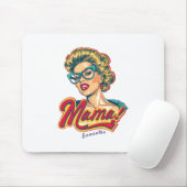 Gepersonaliseerde Retro Mama Pop Art 2 Muismat (Met muis)
