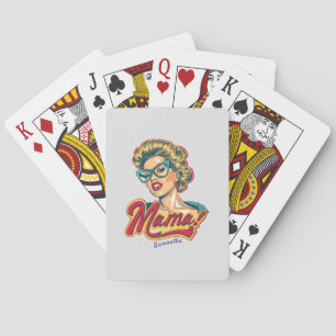 Gepersonaliseerde Retro Mama Pop Art 2 Pokerkaarten